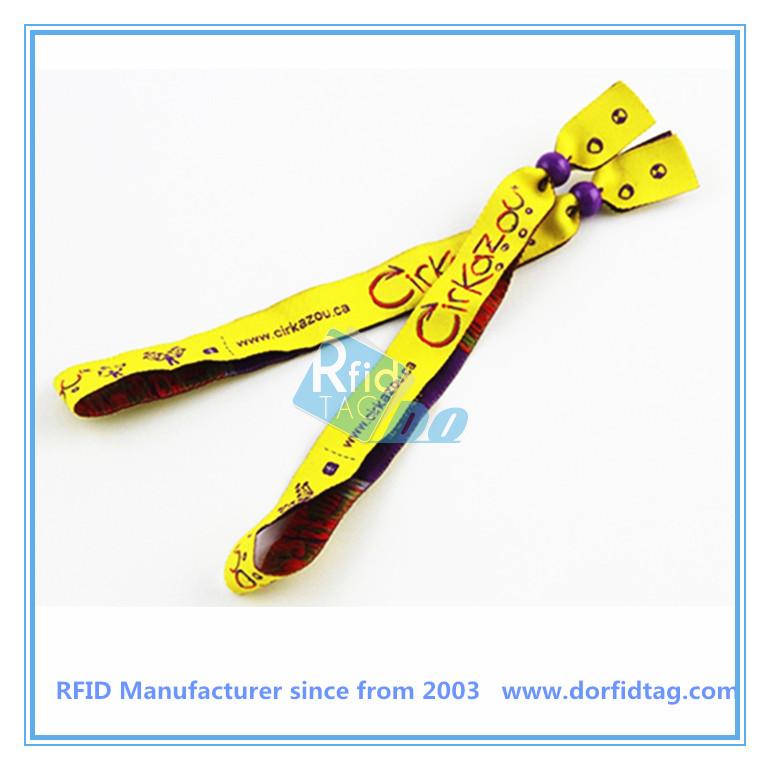 Hot Selling RFID Fabric Festival Bracelet cloth wristbands 